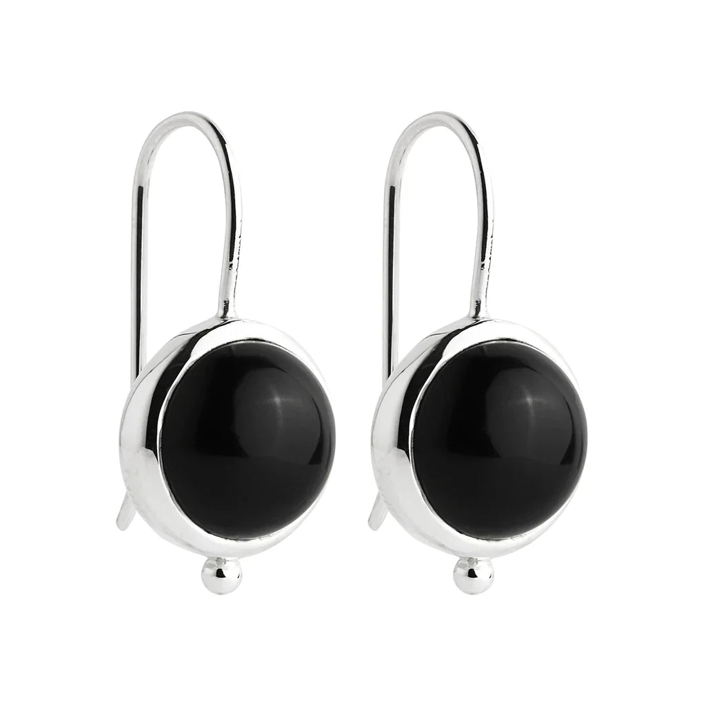 NAJO Garland Silver Black Onyx Earrings E6747