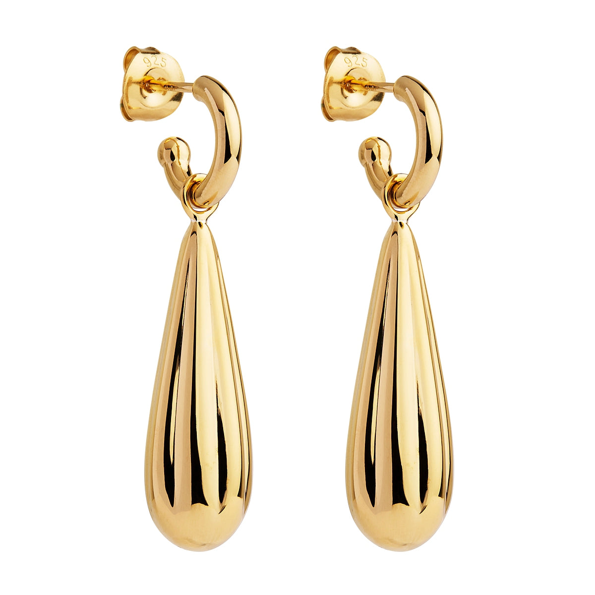 Raya Yellow Gold Droplet Stud Earring