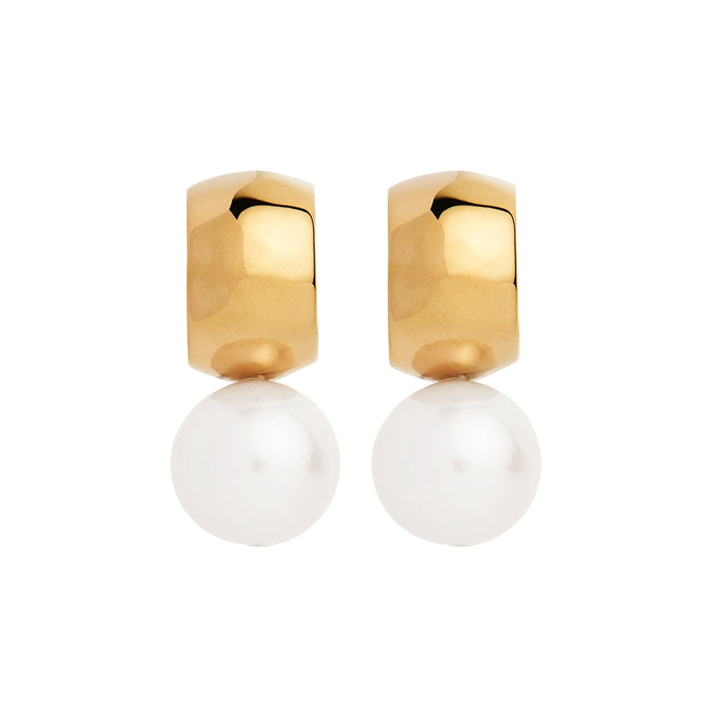 Idyll Yellow Gold Pearl Stud Earring