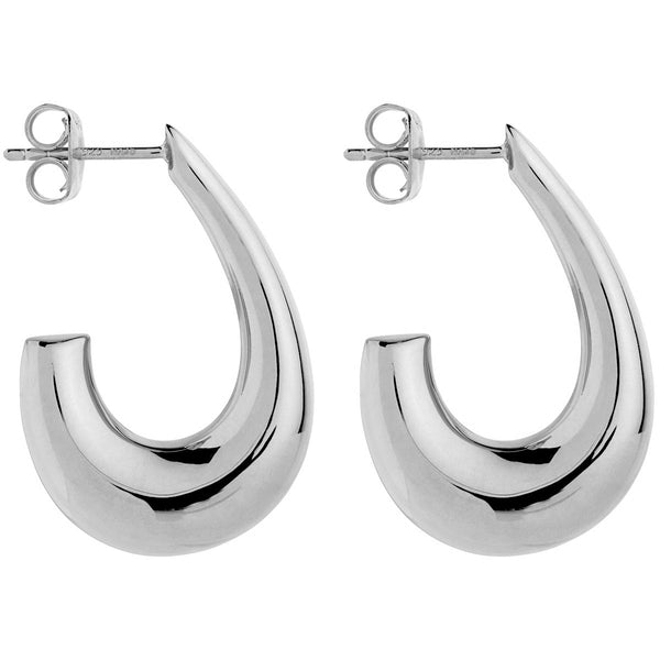 Sweep Silver Stud Earring