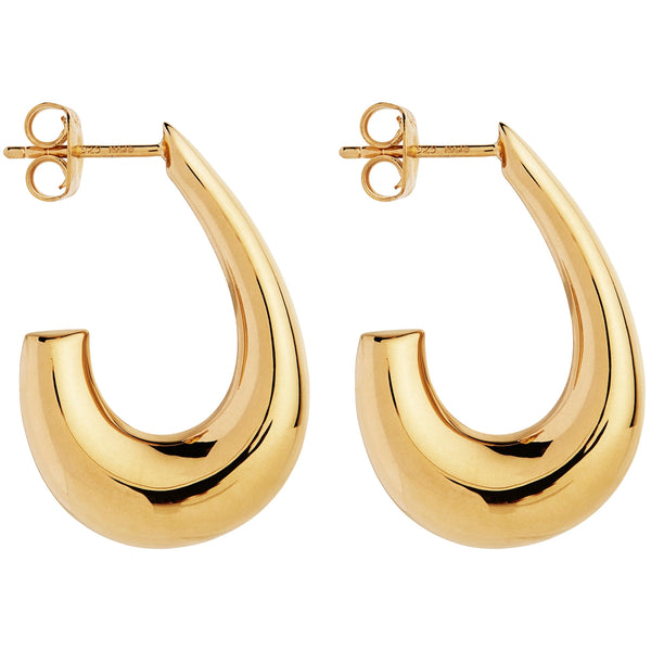 Sweep Yellow Gold Stud Earring