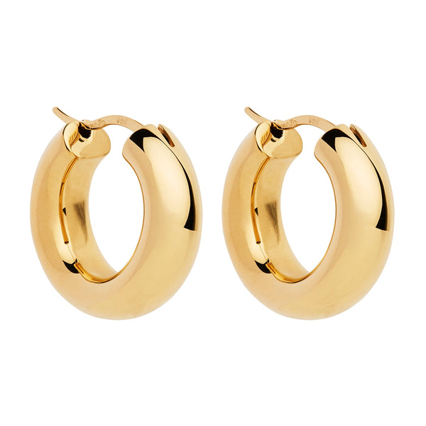 Cocoon Yellow Gold Hoop Earring