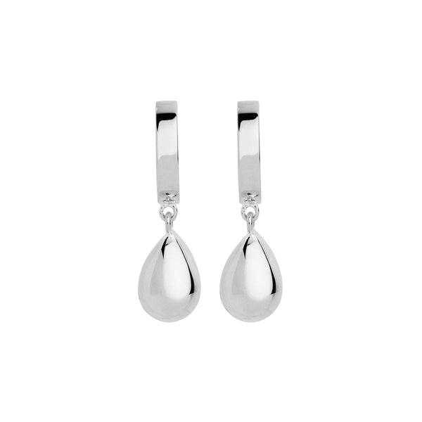 Misty Silver Teardrop Stud Earring