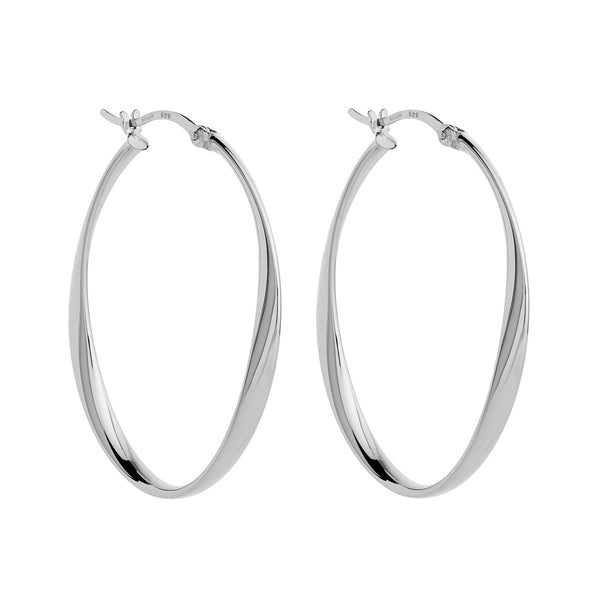 Cinta Large Silver Hoop Earring