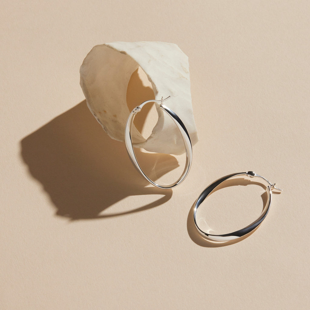 NAJO Cinta Large Hoop Earring Silver E6952