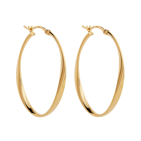 Cinta Large Yellow Gold Hoop Earring