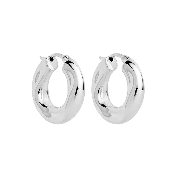 Dune Small Silver Hoop Earring