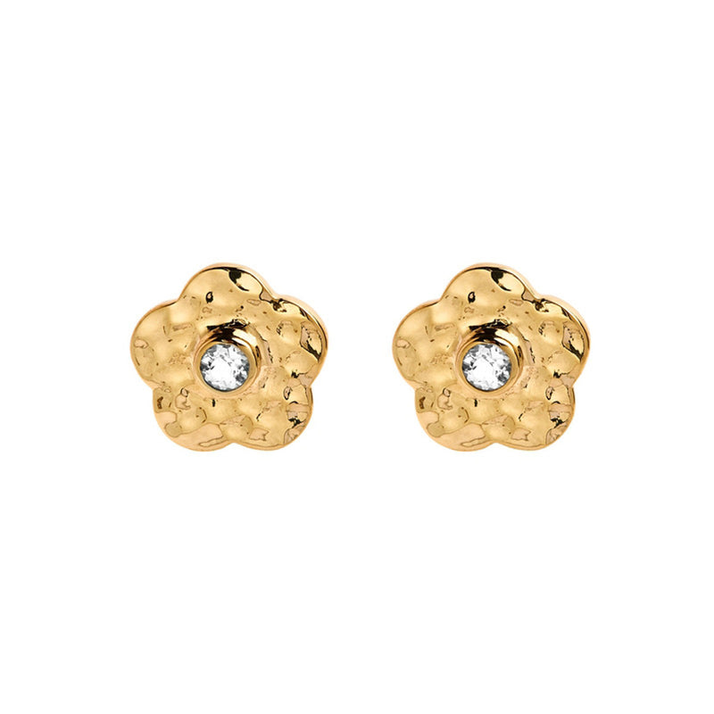 Forget-Me-Not Yellow Gold Stud Earring