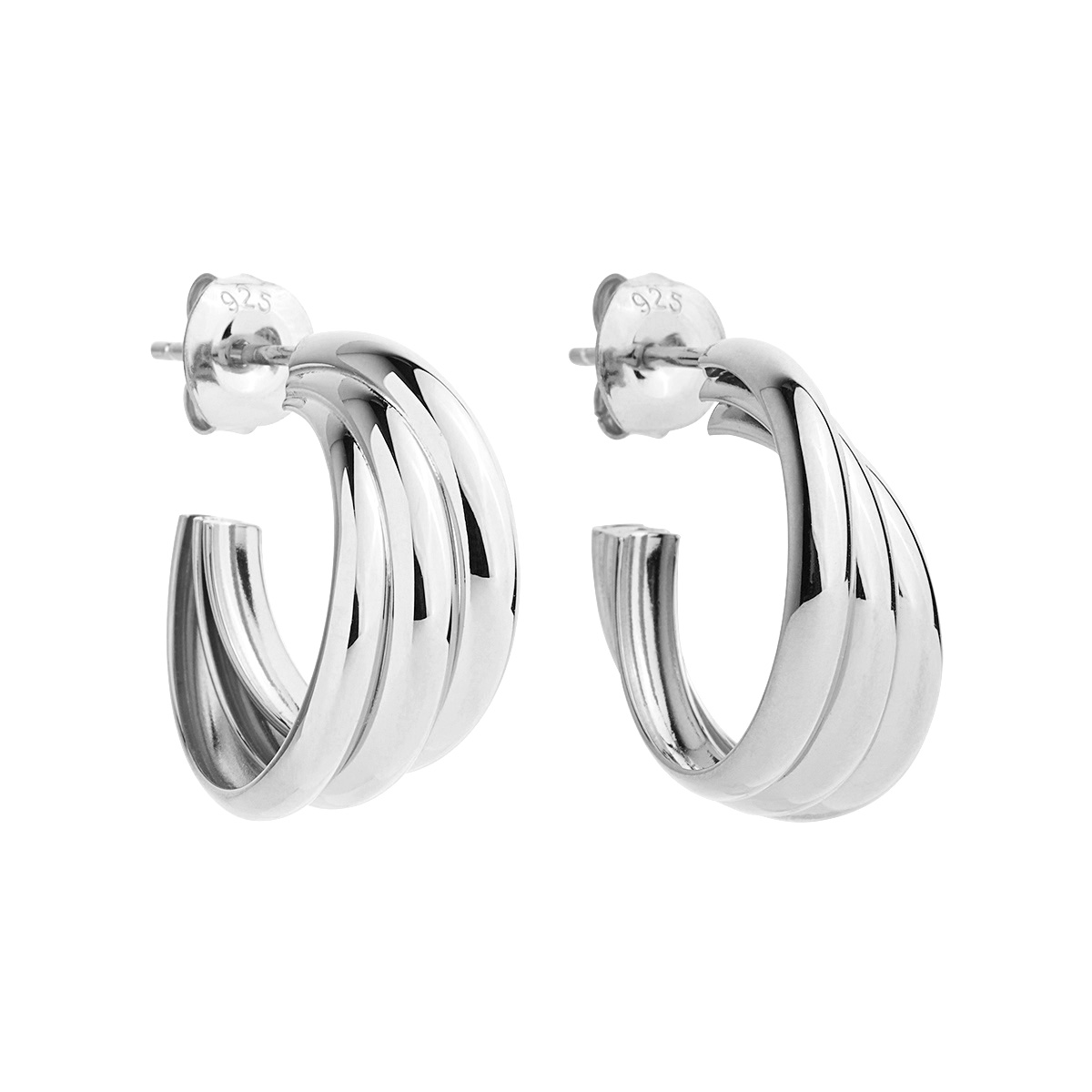 NAJO Ripple Hoop Silver Earrings E7001