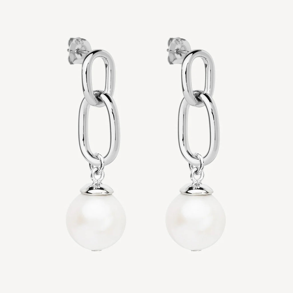 NAJO Sea Nymph Silver and Pearl Drop Earrings E7123