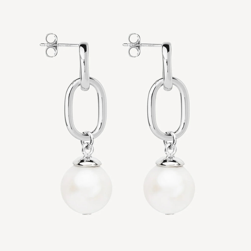 NAJO Sea Nymph Silver and Pearl Drop Earrings E7123