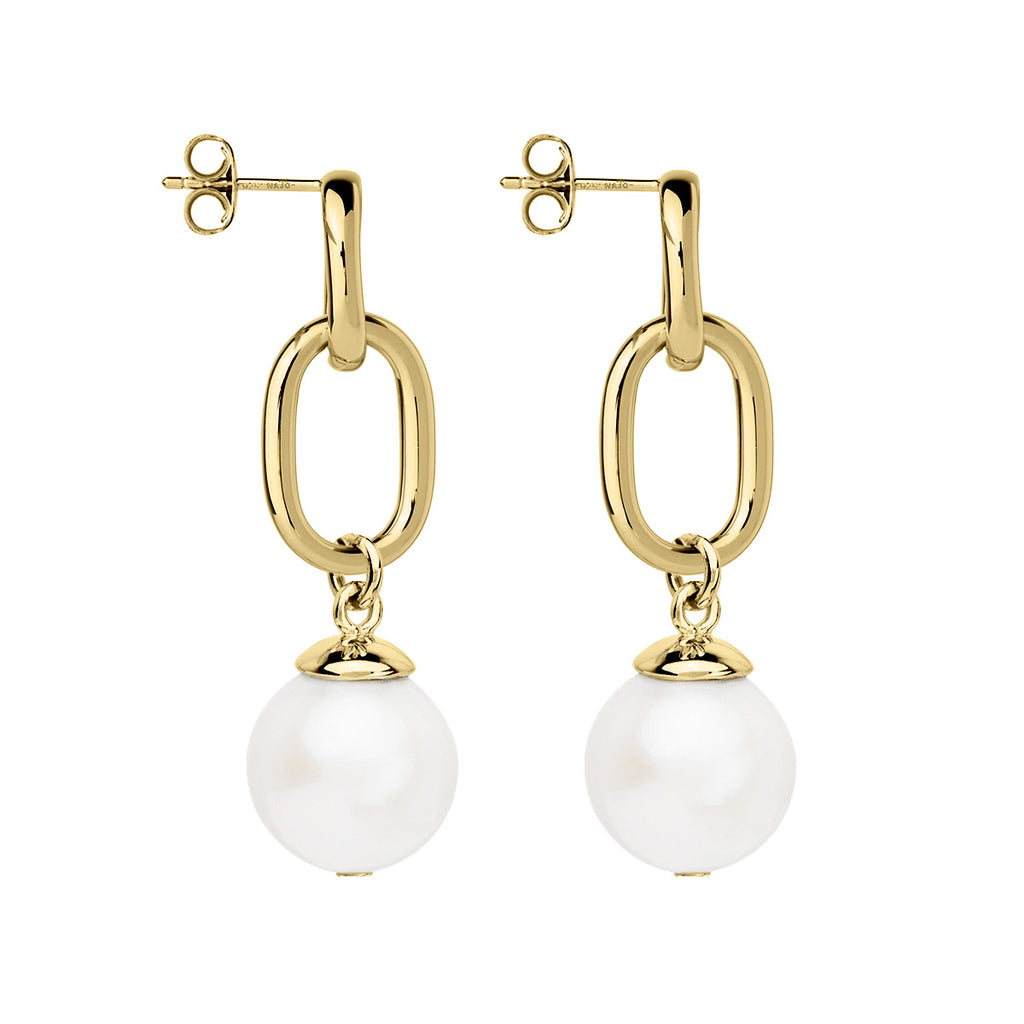NAJO  Sea Nymph Yellow Gold and Pearl Drop Earrings E7124