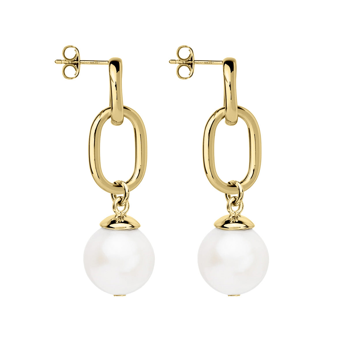 NAJO  Sea Nymph Yellow Gold and Pearl Drop Earrings E7124