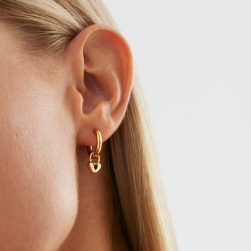 Amore Yellow Gold Hoop Earrings e7127