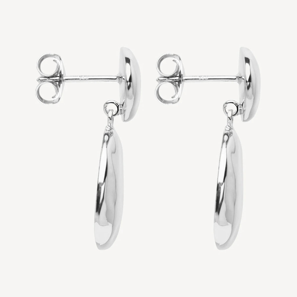 NAJO Double Pebblet Silver Stud Earrings E7136