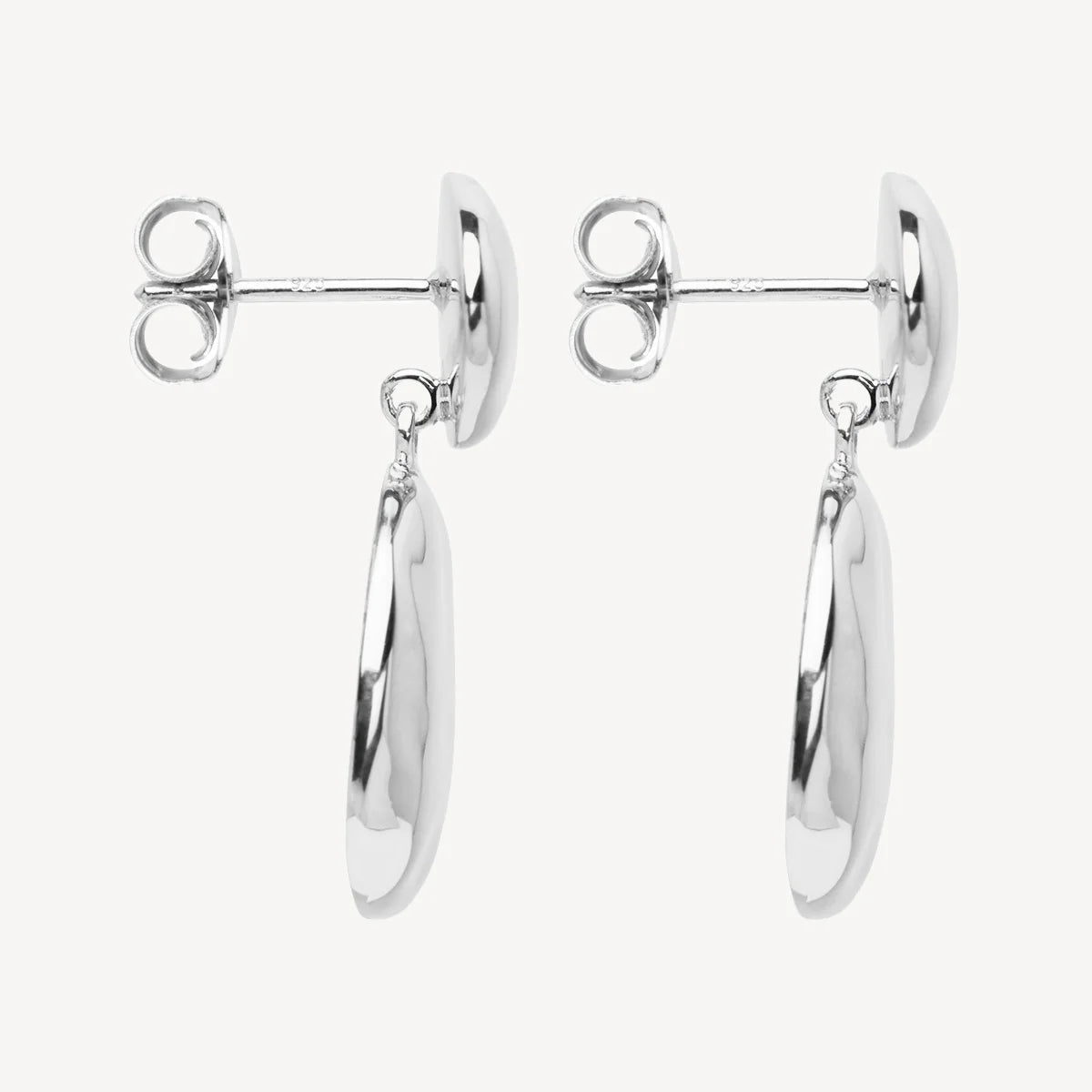 NAJO Double Pebblet Silver Stud Earrings E7136