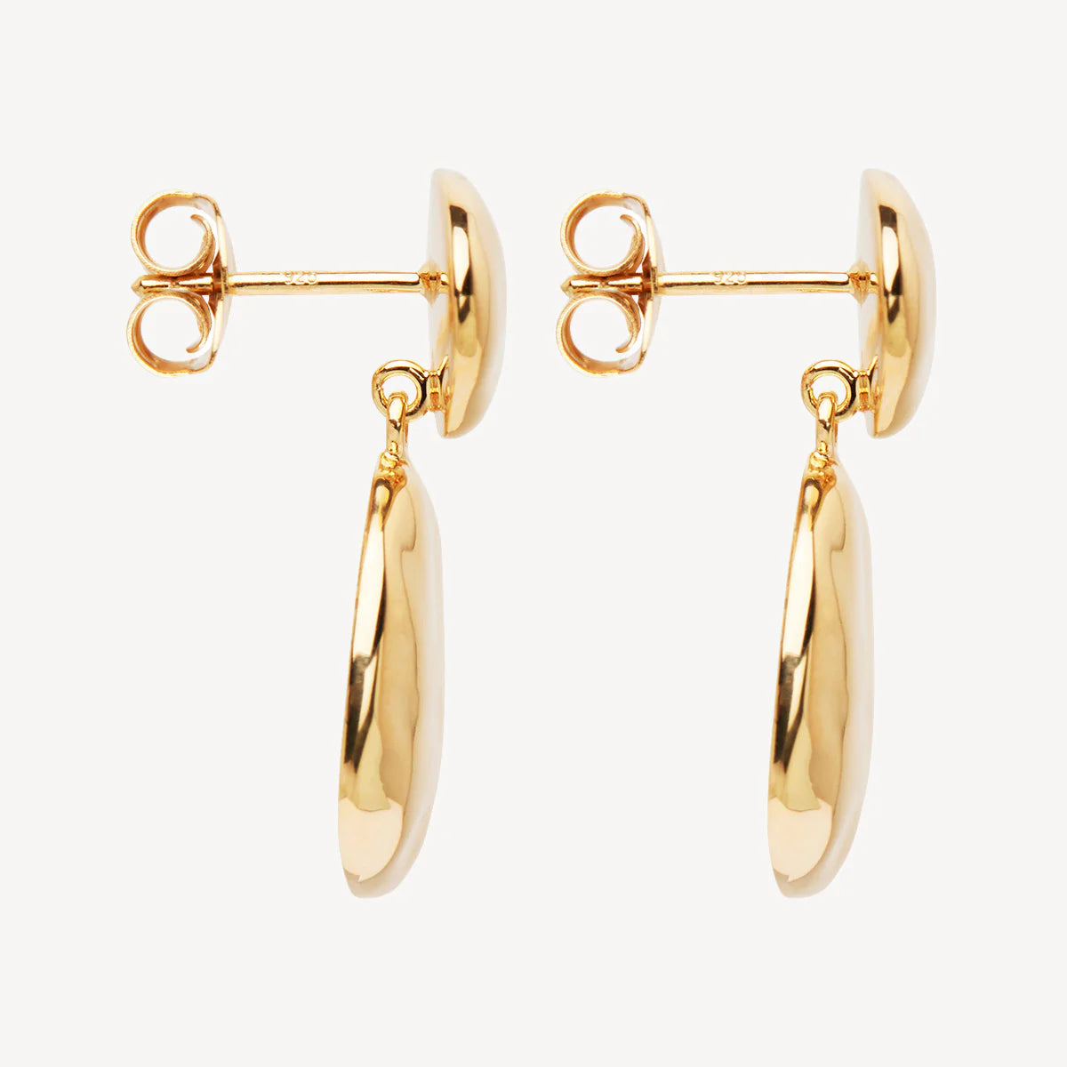 NAJO Double Pebblet Yellow Gold Stud Earrings E7137