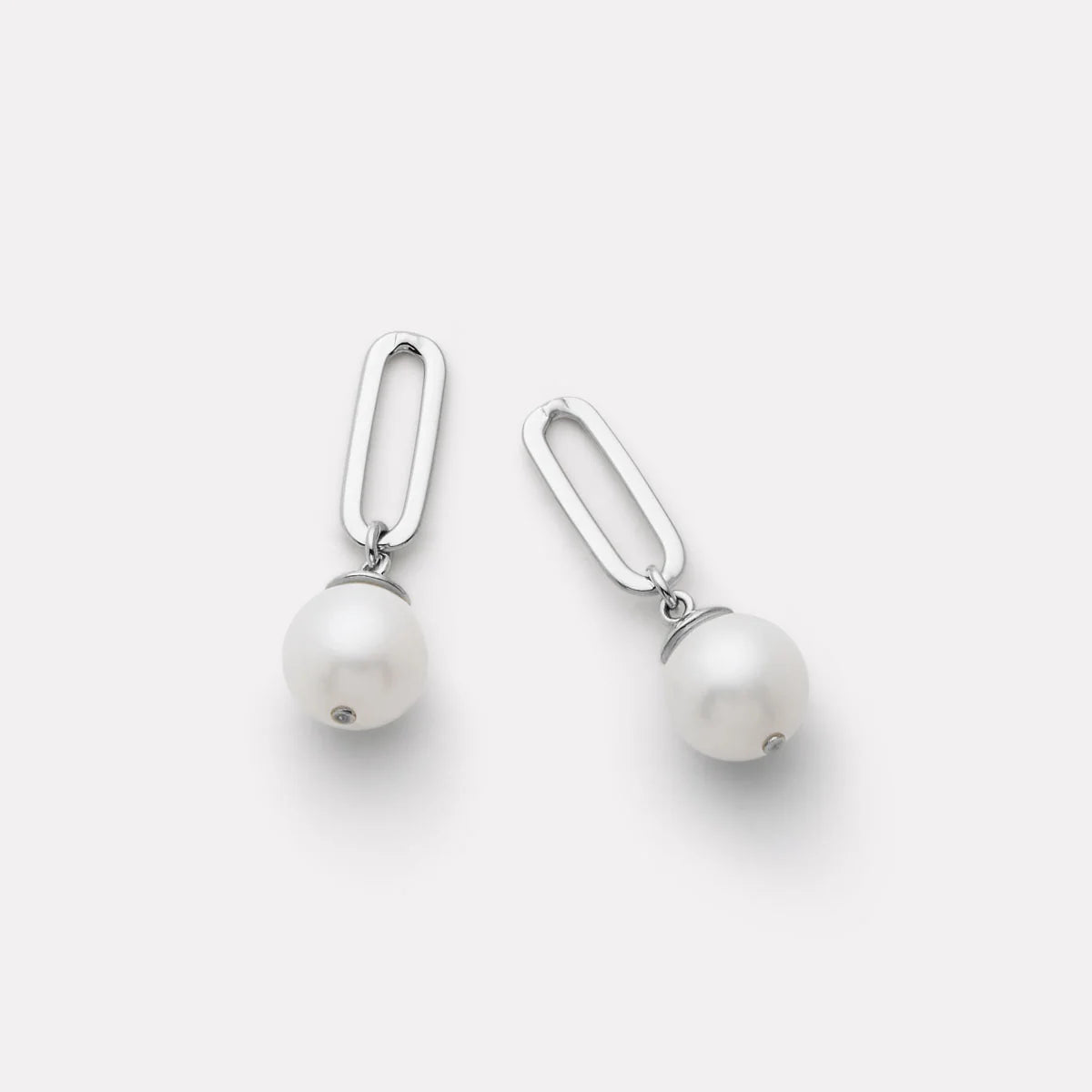 The Enchantress Pearl Drop Stud Earrings Silver E7169