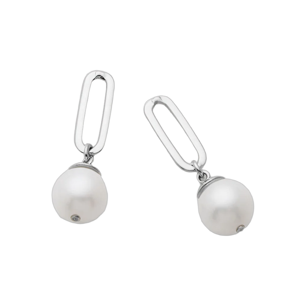 The Enchantress Pearl Drop Stud Earrings Silver E7169