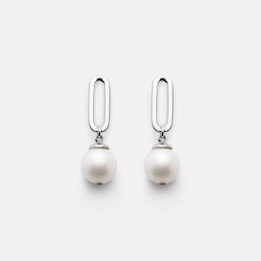 The Enchantress Pearl Drop Stud Earrings Silver E7169