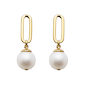 The Enchantress Pearl Drop Stud Earrings Yellow gold E7170