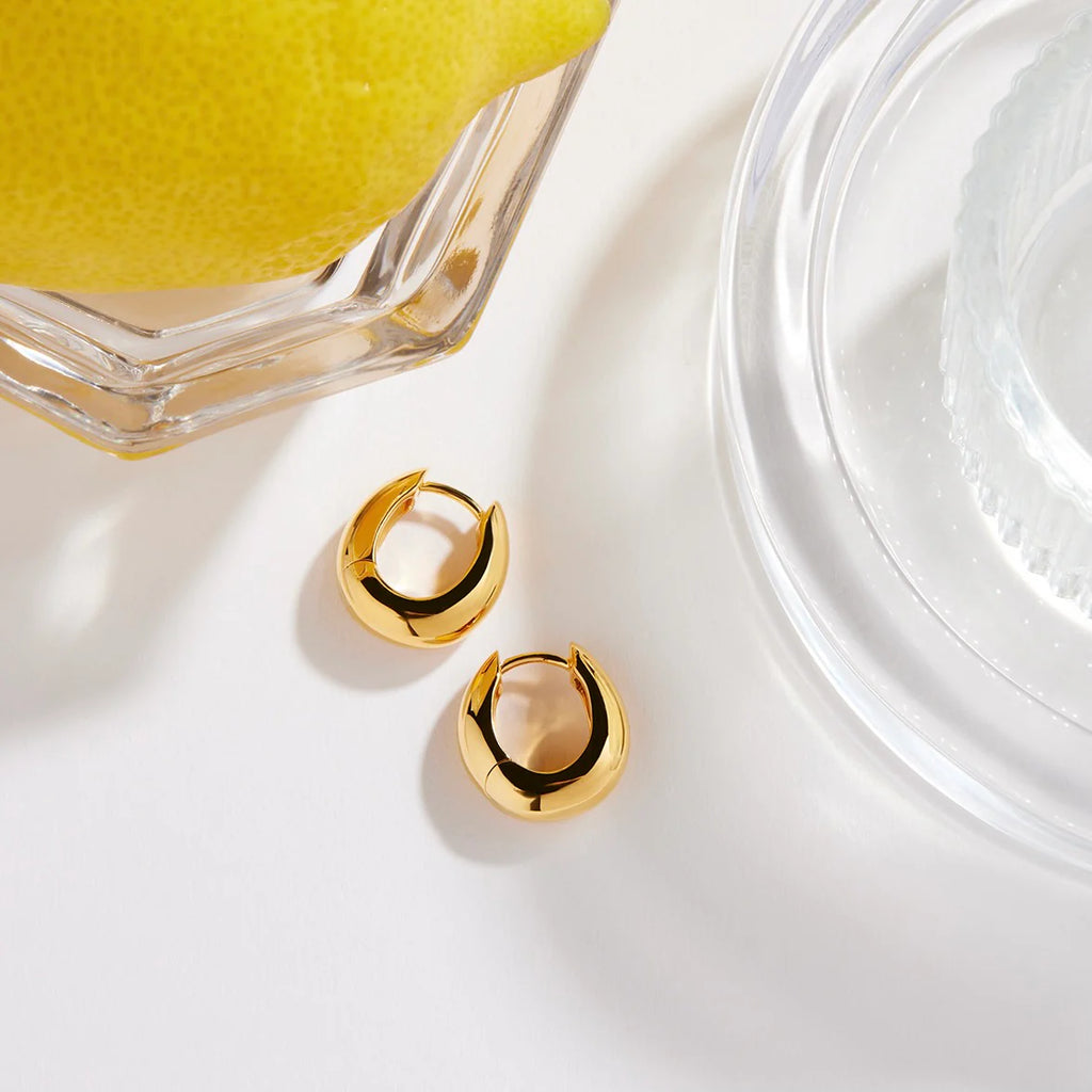NAJO Arco Yellow Gold Huggie Earrings