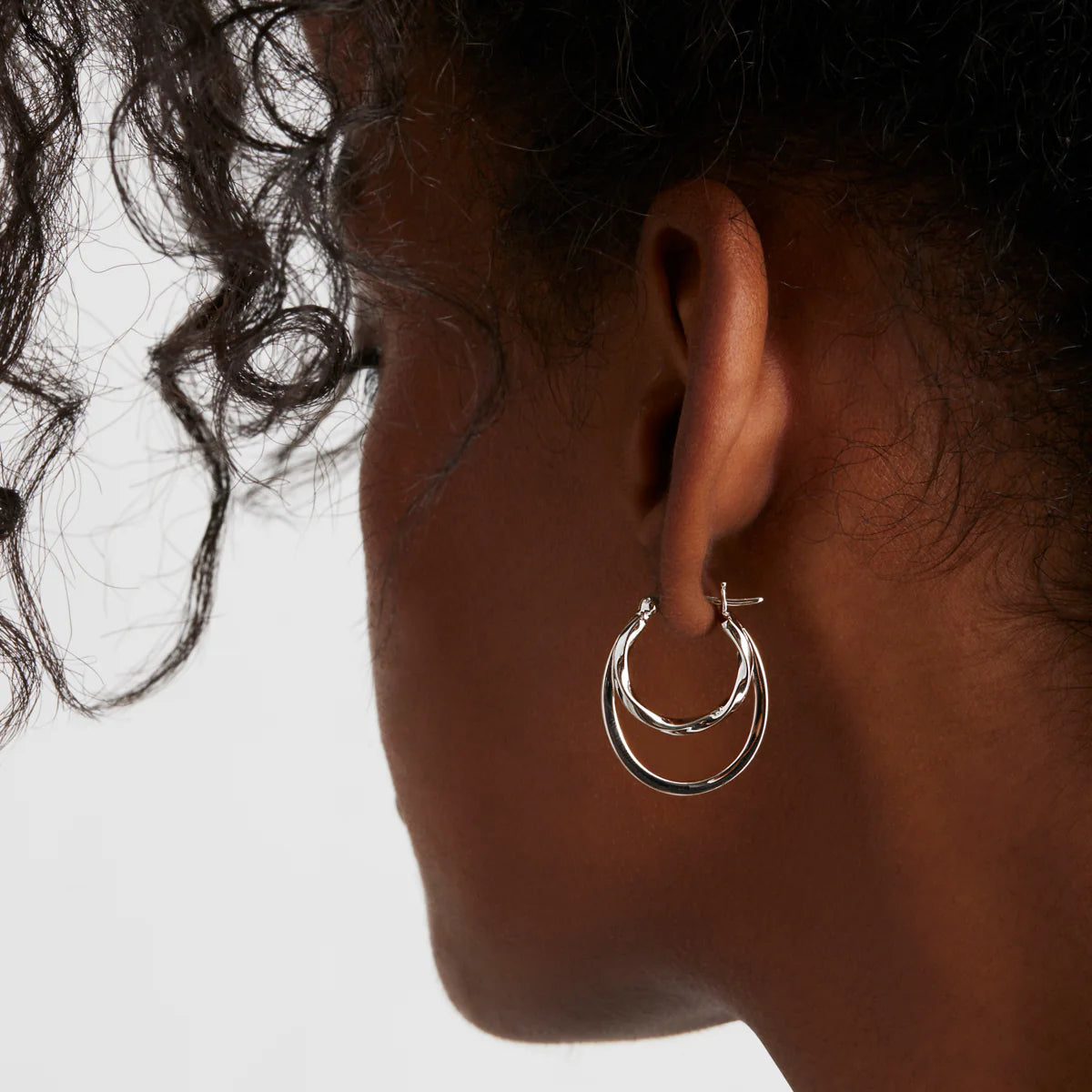 Sea of Change Hoop Earrings Silver E7186