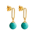 NAJO The Enchantress Yellow gold Turquoise Drop Stud Earrings E7198