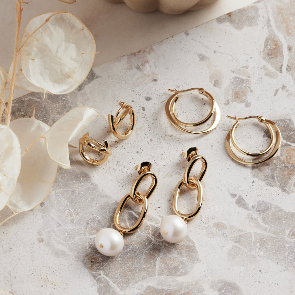 NAJO Eclipse Hoops Colour: Yellow Gold E7225