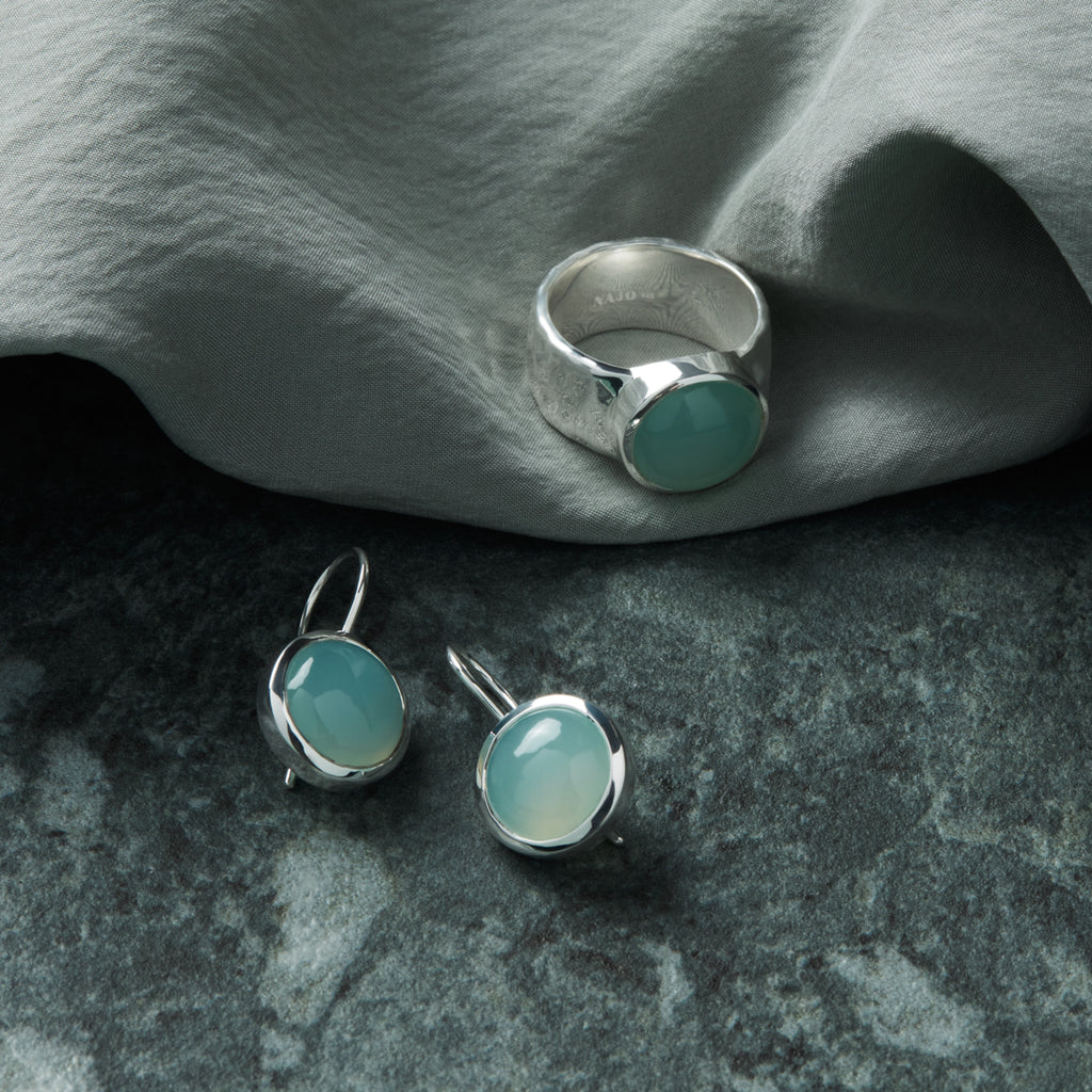 NAJO  Chroma Aqua Chalcedony Earrings E7265