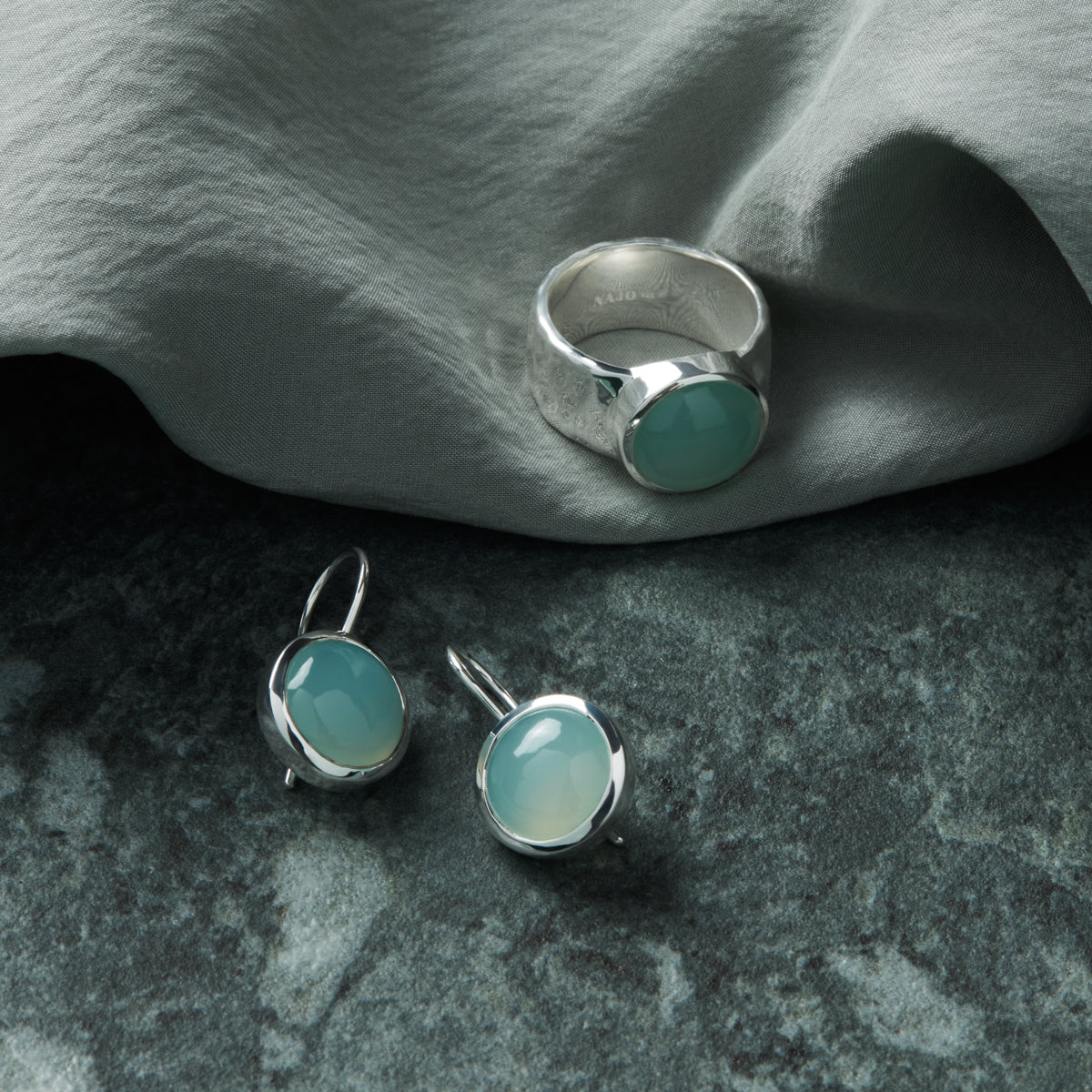 NAJO  Chroma Aqua Chalcedony Earrings E7265