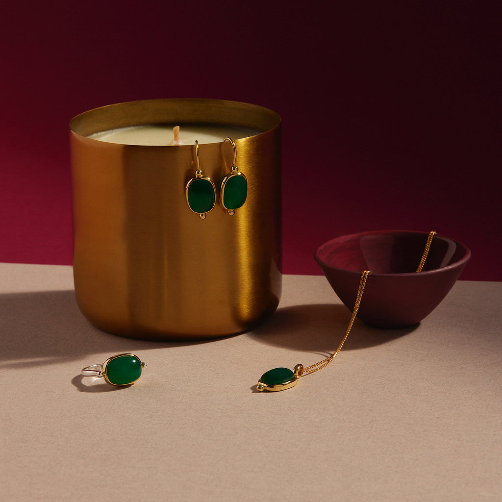 NAJO Fleur Green Onyx Earrings E7361