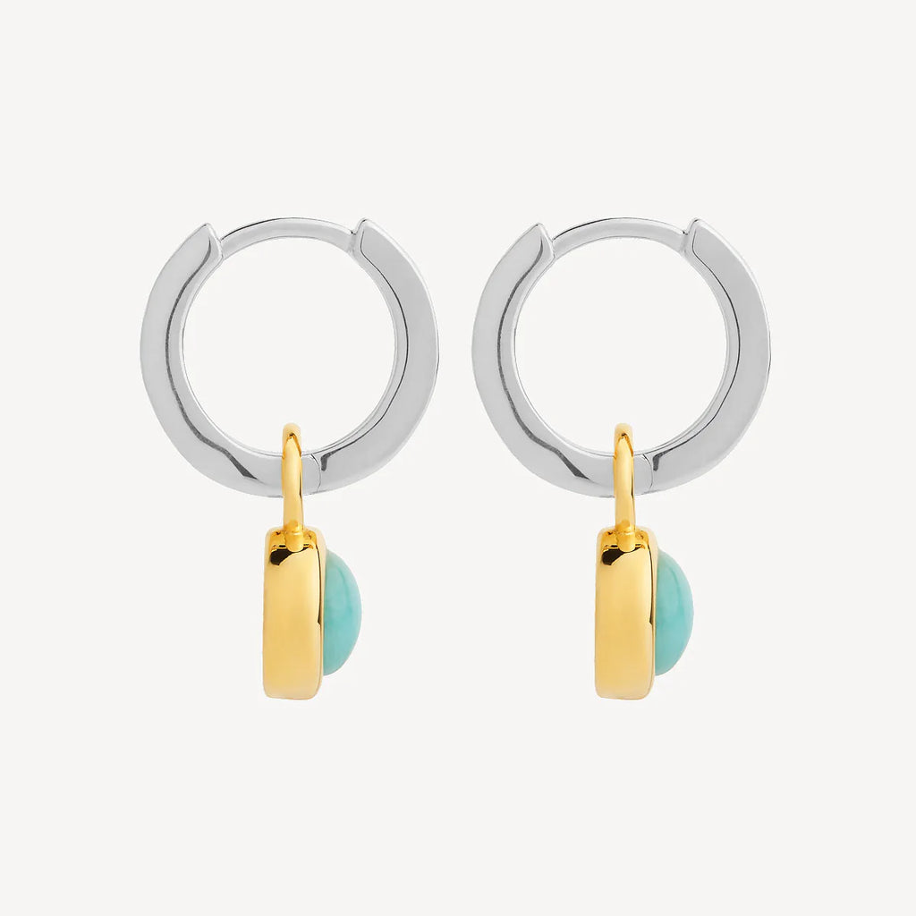 Solace 2-Tone Amazonite Huggie Earring e7407