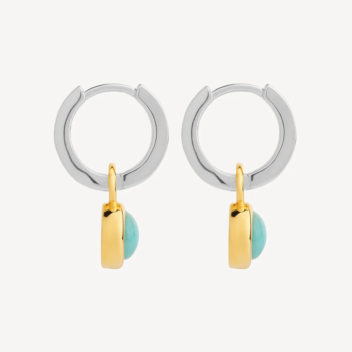 Solace 2-Tone Amazonite Huggie Earring e7407