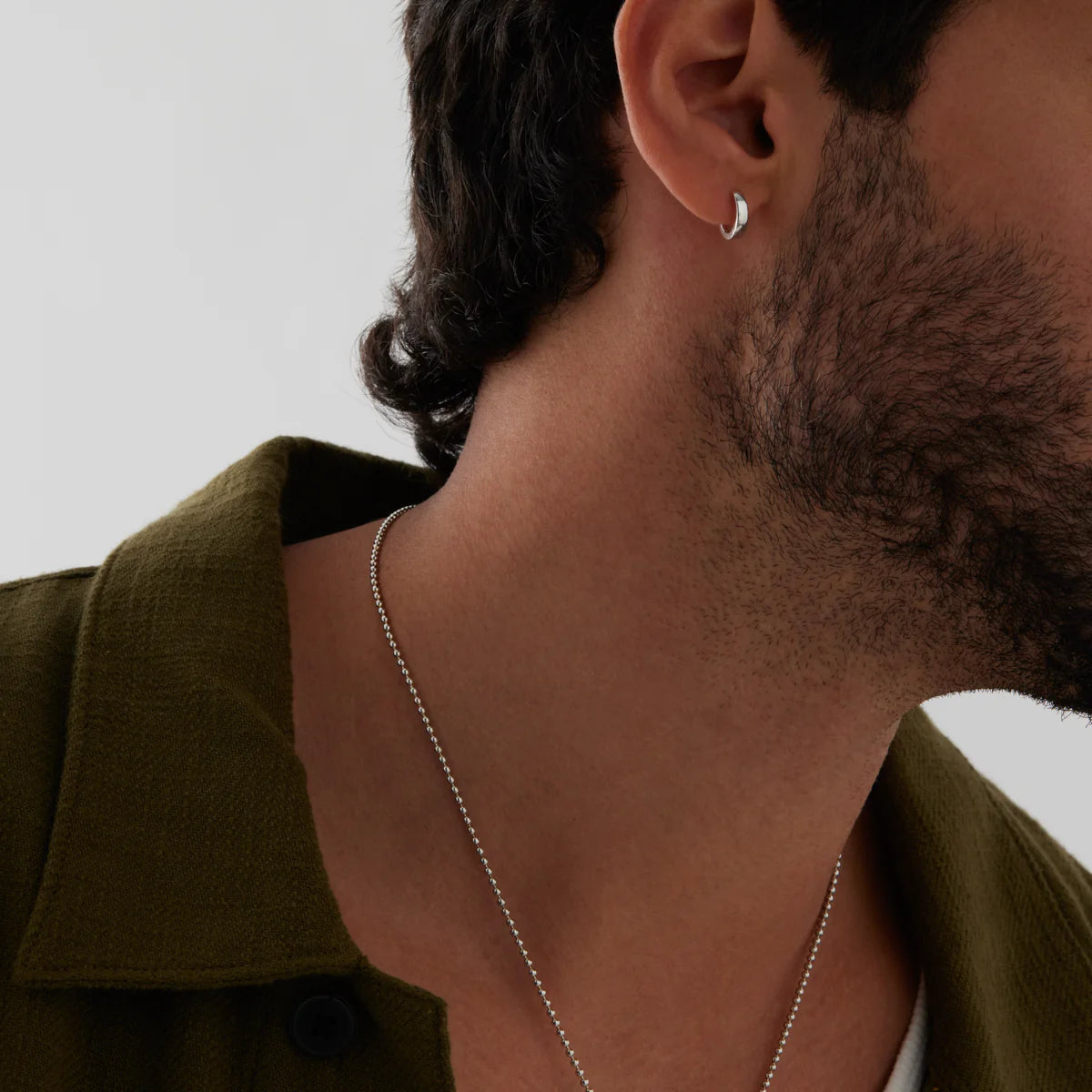 Helios Men's Silver Earring (Sold as single) E9000