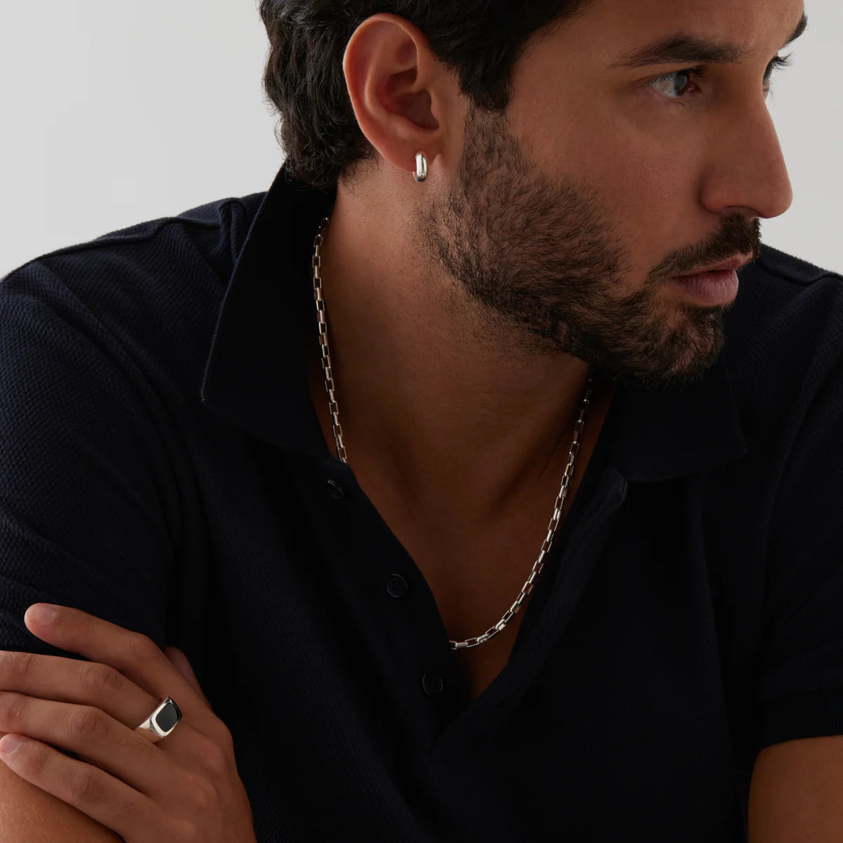 NAJO Aeon Mens Silver Earring