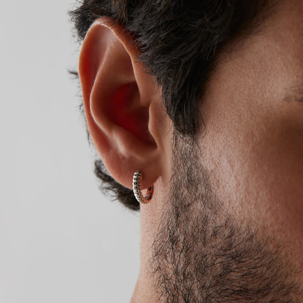 Dualis Men’s Silver Earring E9003