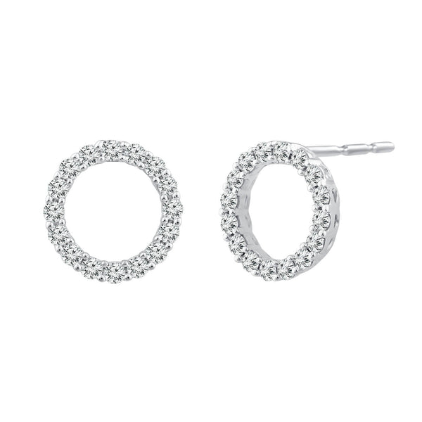 9ct White Gold Diamond Fashion Earrings