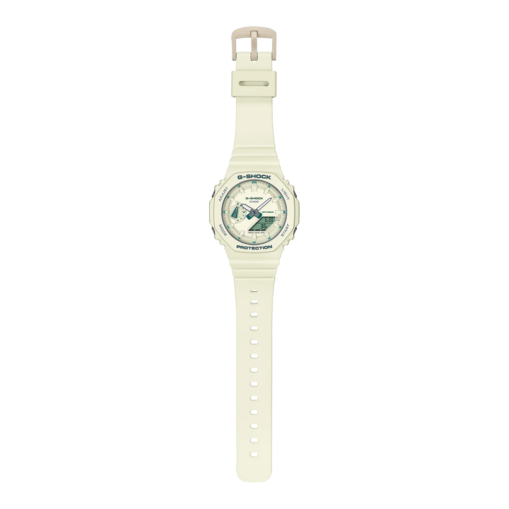 CASIO G-Shock 200m, white face, resin band GMAS2100GA-7A