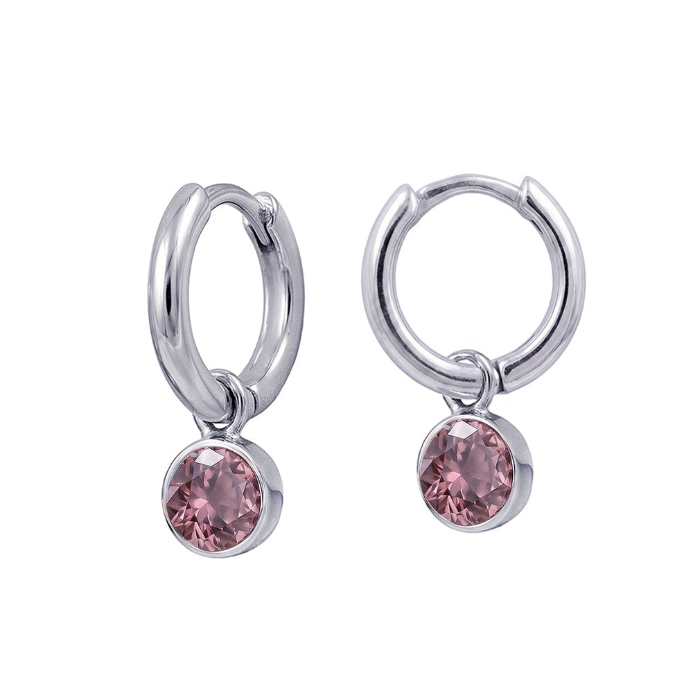 S/S Huggies with Alexandrite Crystal Birthstone Drop HUG3550/6