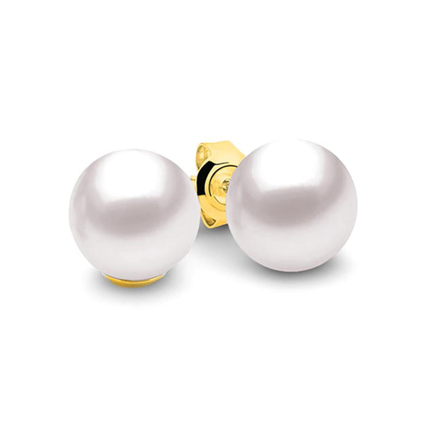 9ct Yellow Gold 7mm Freshwater Pearl Stud Earrings