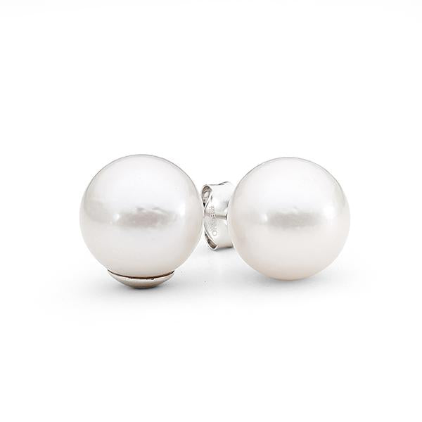 Sterling Silver 12mm Edison Freshwater Pearl Stud Earrings