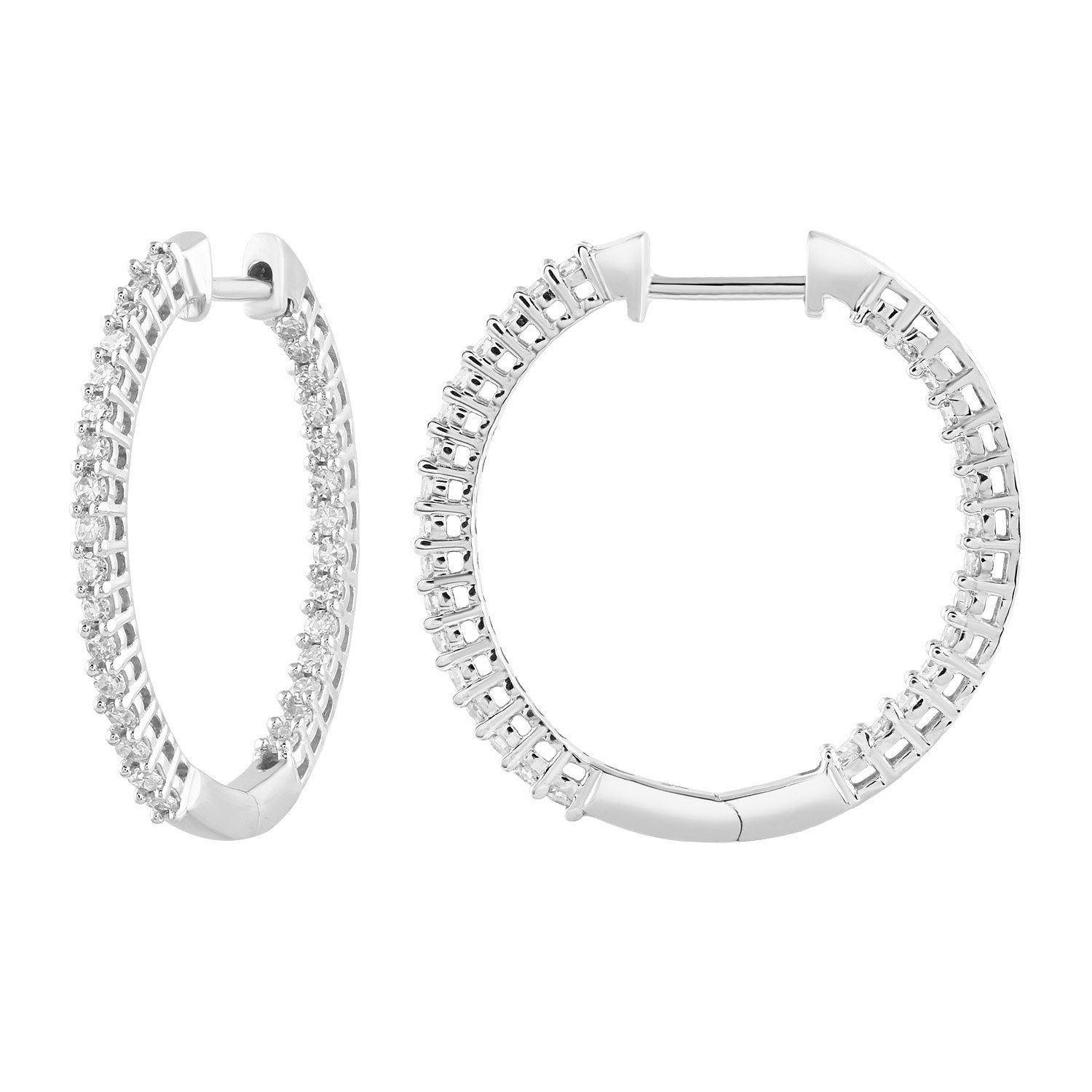 9K WHT GLD 0.25CT HI I1 DIA IN OUT HOOPS IGE-13251-025-W
