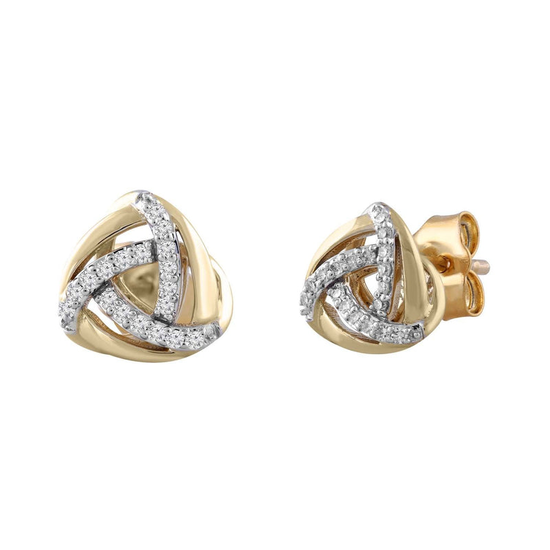 Earrings with 0.1ct Diamond in 9K Yellow Gold