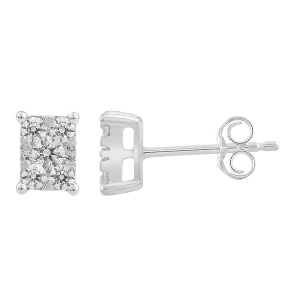 9ct White Gold 0.50ct Diamond Stud Earrings