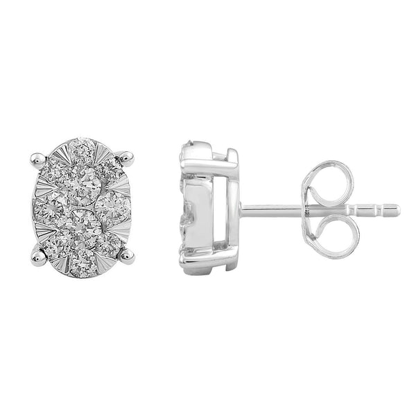 9ct White Gold 0.50ct Diamond Stud Earrings