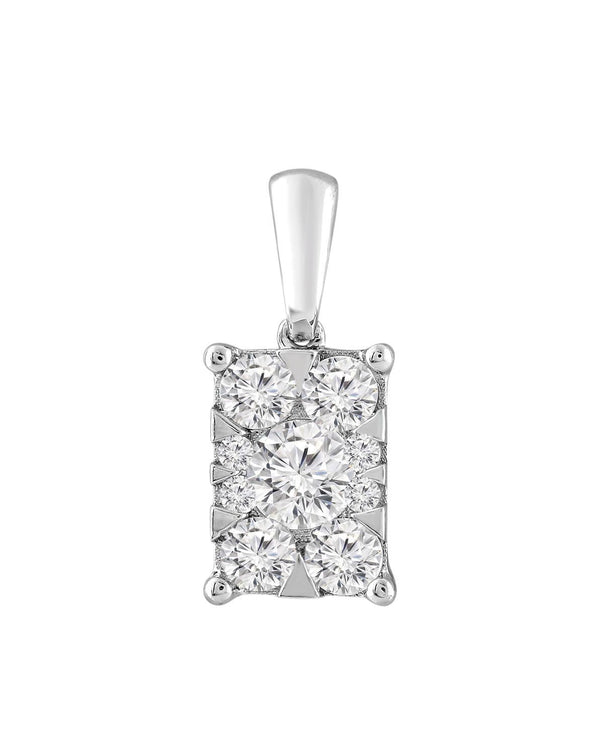 Necklace and Pendant with 0.5ct Diamonds in 9K White Gold