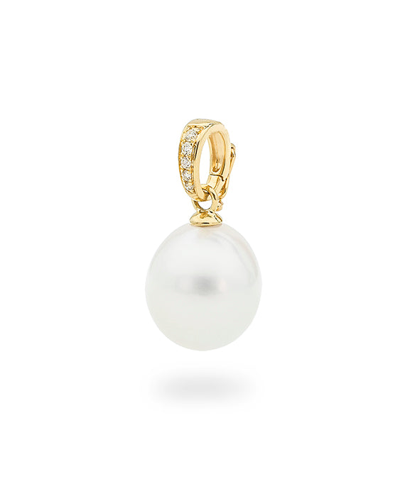 9ct Yellow Gold South Sea Pearl & Diamond Enhancer Pendant