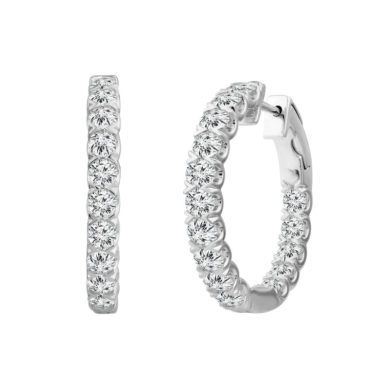 2.50ct Lab Grown Diamond Hoop Earrings in 18ct White Gold