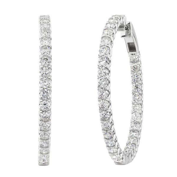 5.95ct Lab Grown Diamond Hoop Earrings in 18ct White Gold